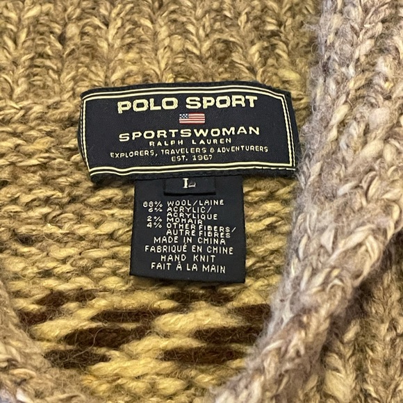Vintage 1990s Ralph Lauren Polo Sport Sportswoman Wool Sweater Large - Picture 2 of 12